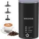 Milk Frother, 4 in 1 Electric Milk Frother and Steamer, Stainless Steel Automatic Hot and Cold Foam Maker with Temperature Control for Coffee, Latte, Hot Chocolate, Cappuccinos, Macchiato, Black