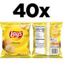 Lay's Potato Chips, Classic, 1 Ounce (Pack of 40) (EXP 11/18/25)
