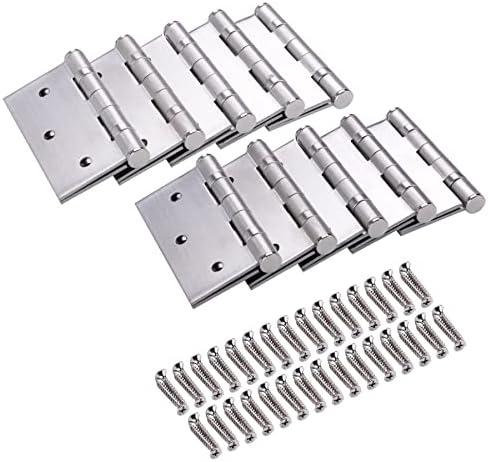 8-Pack Door Hinges, Commercial 3.5" X 3.5" Security Exterior Stainless Steel Door Hinge Pins with Stainless Steel Screws