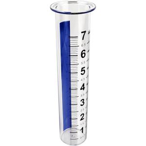 2 Pcs 7-Inch Capacity Plastic Rain Gauge Tube, Outdoor Water Gauge for Yard & Garden, Accurate Weather Measurement Tool with Easy-Read Markings, Durable & Lightweight(Blue Strip)