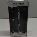 YUSWKO Black Handheld Milk Frother Wand for Coffee, Rechargeable Electric Whisk with 3 Heads 3 Speeds Drink Mixer Coffee Frother For Latte, Cappuccino, Hot Chocolate, Egg
