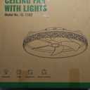 Ceiling Fans with Lights and Remote, 24 inch Low Profile Ceiling Fan with Light, 3 Blades, 6 Speeds, 3 Color Temperature, DC Reversible Motor for Bedroom, Living Room (Matte Black)