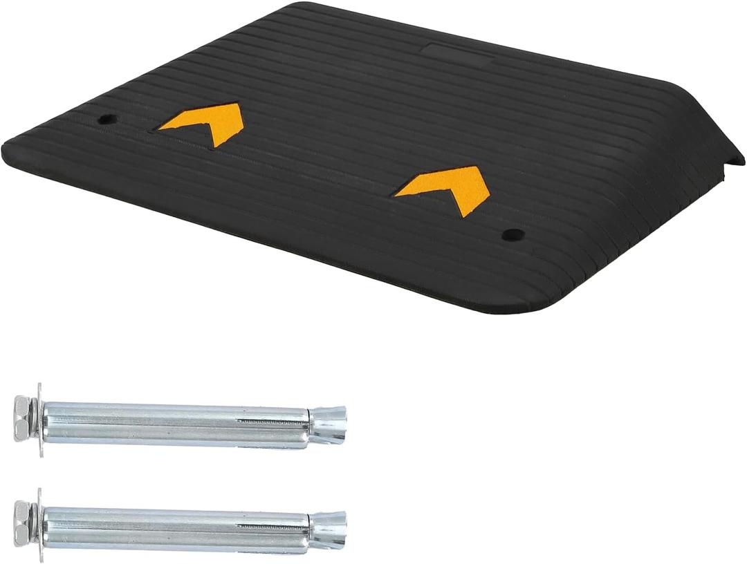 Rubber Threshold Ramp Doorway, 3" Rise Wheelchair Ramp, Non-Silp Surface, 33000 LBS Capacity, Portable Ramp for Wheelchairs Home Doorways Driveway Curb