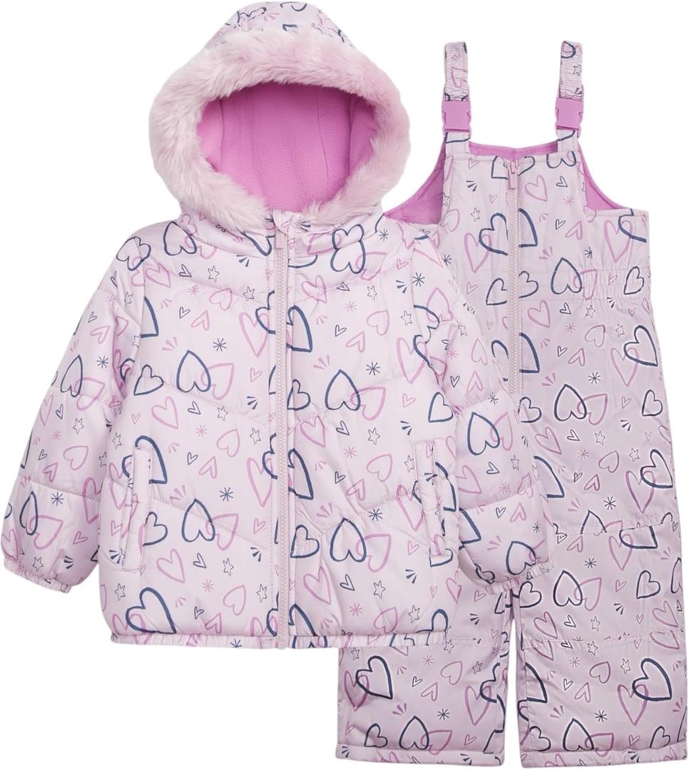 Carter's Girls' Toddler Heavyweight 2-Piece Snowsuit Set  Water Resistant Ski Jacket & Snow Bib (3T, Lilac)