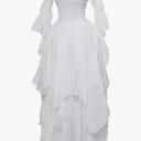 NSPSTT Victorian Dress Renaissance Costume Women Gothic Witch Dress Medieval Wedding Dress, Size S-M