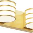 Bathroom Light Fixtures 12.6 inch Gold Bathroom Vanity Light LED 6000K White Bathroom Lighting Acrylic Modern Wall Light (2 Lights) (2 Lights, Gold)