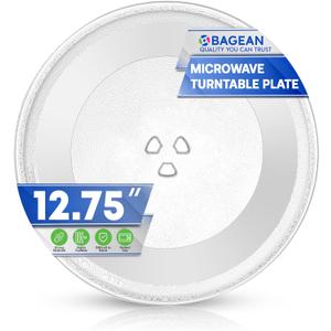Microwave Plate Replacement 12.75 inch Fits GE WB49X10129 and WB49X10074 Microwave Glass Plate - Exactly Replaces the Microwave Turntable Plate Oven Spinning Dish Tray for Better Reheating and Cooking