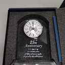 DEEWISH 25th Wedding Anniversary Clock, Best Gifts Ideas for Couple Parents Wife Husband Silver 25 Years of Marriage for Him Her