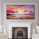 DVQ ART Canvas Wall Art for Living Room Large Size - Coastal Sunset Canvas Prints - Beach Wall Art for Home Decor, Ocean Scenery Picture, Framed Seascape Poster 24"x48" for Bedroom Bathroom Decor