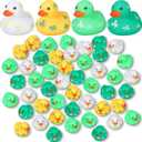 Leitee 48 Pcs St. Patrick's Day Rubber Ducks Mini Shamrock Ducks 4 Styles Holiday Rubber Baby Showers Bath Toys for St. Patrick's Day Party Favors Birthday Party Class Rewards