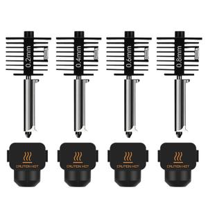4-Pack Bamboo A1 mini/A1 Hotend Kit, 0.2/0.4/0.6/0.8mm Hardened Steel Nozzle for Bambu Lab A1/A1mini, 3D Printer Print Head Replacement Nozzle for Bambu A1 Parts Precision & High-Speed Printing