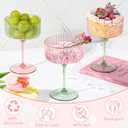 XUWAIDSGN 12 Pcs Champagne Martini Glasses 9 Oz with Gilded Removable Gold Rim Coupe Glasses Pink Martini Glasses Plastic Mimosa Vintage Coupe Glasses Set For Wedding Anniversary (12, Pink & Green)