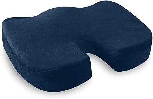 Memory Foam Car Seat Cushion Lower Back Support Pillow - Blue
