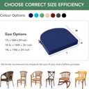 Summsun Outdoor Chair Cushions Set of 4: Waterproof Patio Furniture Cushions - 17 x 16 Inch Non Slip Round Corner Seat Cushion Pads with Removable Cover for Garden Yard Lawn, Navy Blue