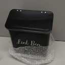 SUBEKYU Metal Magnetic Lint Bin for Laundry Room, Wall Mounted Lint Box Holder Trash Can with Lid for Dryer, Black