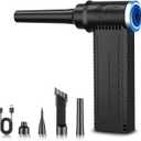 Meudeen Cordless Electric Air Duster: 120,000 RPM High-Speed 4-Speed Adjustable Blower, Rechargeable Battery-Powered Dust Cleaner for PC Keyboards, Electronics, Cars & Outdoor Use (Black)