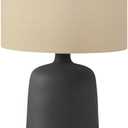 Monarch Specialties I 9635 LightingTable Lamp, Black Ceramic, Beige Shade, Contemporary