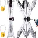 Wheel Chock X-Shaped Stabilizer (Allow Drill Adjust) Dual Axel RV Travel Trailer Camper Tire While Camping (XL-2 Pack)