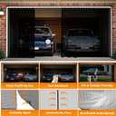 Sliding Garage Door Screen 2 Car 16x7Ft, Retractable Garage Screen Door with Track Closure, Heavy Duty Fiberglass Mesh Garage Net Screen, Keep Annoying Animals Out, Easy Assembly Privacy Protection
