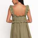 Petal & Pup Women's Orion-Frill-Strap-mini-Dress-Olive, M
