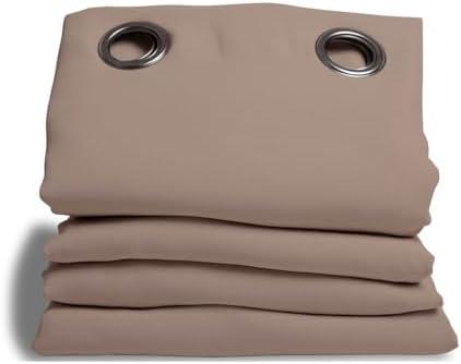 Moondream DecibelControl™ 3-in-1 Soundproof Curtain | Noise Reduction | Thermal Insulation | 100% Blackout | Patented Technology | Made in Europe | Grommet | 55" W x 60" L | Beige - Pelican 