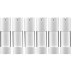 longway 1 Oz (30ML) Empty Refillable Airless Pump Bottle,Travel Foundation Containers,Airless Cosmetic Pump Bottle for Hand Sanitizer, Toner,Gel,Hair Oil, Lotion and Face Cream (Pack of 6, Frosted)