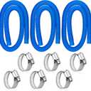 Pool Hoses Replacement for Above Ground Pools - 3 Pack 1.25" x 59" Diameter Pool Pump Hoses for In tex 607 637 Pump, 1-1/4" Pool Filter Hose with 6 Metal Clamps for 330GPH 530GPH 1000GPH Filter Pumps