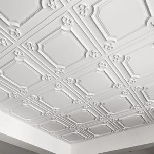 Art3d Drop Ceiling Tiles 24x24 in White (12-Pack, 48 Sq.ft), Wainscoting Panels Glue Up 2x2, 12pcs 24"x24"