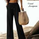 Ficerd Women's Wide Leg Sweatpants, High Waisted Baggy Flared Pants Straight Leg Loose Joggers with Drawstring Pockets (Black)