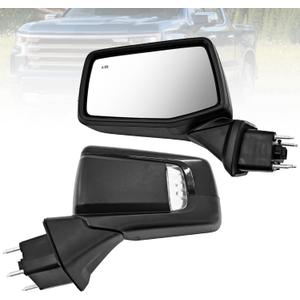 Left Driver Side Mirror Replacement for Chevy Silverado 1500 2019-2024 7pins Power Heated Glass Manual Folding with Turn Signal Light Blind Spot 84823221 GM1320680