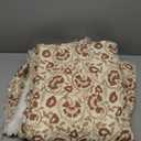 Creative Co-Op Woven Cotton and Sherpa Throw Blanket, Natural, Tan and Rose