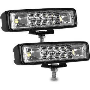 6 Inch Led Pods Light Bar Slim 60W 10000Lm 12V/24V Driving Fog Light Waterproof Combo Flood Spot Lights for Trucks Off Road ATV UTV Golf Cart Trailer 2 Pack