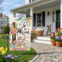 3 x CROWNED BEAUTY Easter Garden Flag He is Risen Cross Bunnies 12x18 Inch Double Sided Floral Holiday Decoration for Outdoor Lawn Yard