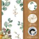 5-Piece Eucalyptus & White Berry Table Runner & Placemat Set – Includes 1 Runner & 4 Placemats – Elegant Green Leaves & White Flowers Design for Dining Table Decor