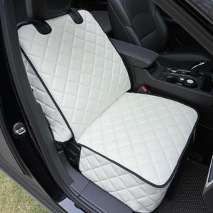 Dog Truck Seat Cover for Back Seat, Waterproof Back Seat Cover for Truck, Heavy-Duty Scratchproof Pu Leather Bench Seat Covers for Trucks Ford F-Series/ Chevrolet Silverado/ Ram/ Jeeps (Ivory, X-Large)