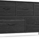 SONGMICS BELLAH Collection - Dresser for Bedroom, Chest of Drawers, Storage Organizer Unit, Closet, Entryway, Steel, 5 Drawers, Modern, Ebony Black ULGS322BE02S