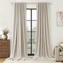 Guken Light grayExtra Long 100% Blackout Curtains 120 Inch Length 2 Panels Set for Living Room Bedroom Back Tab Thermal Insulated Black OutLinen Drapes Room Darkening Window Curtain, 52x120