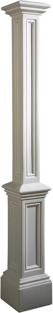 Mayne Signature Lamp Post - White - Dimensions: 9.5" L x 9.5" W x 72" H - Fade Resistant - Polyethylene Lamp Post (5837-W) Decorative Sleeve ONLY (White)