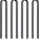 24 Inch Trampoline Stakes High Wind, 3/8 Inch Diameter Rebar Tent Anchors 8 Pack Heavy Duty U Stakes for Ground, Chain Link Fence, Swing Set, Soccer Goal (Black)