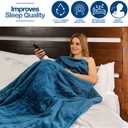 Medical king Heated Blanket, Machine Washable Extremely Soft & Comfortable Electric Blanket Throw Fast Heating with Hand Controller 10 Heating Settings & auto Shut-Off (Blue, 50 x 60)