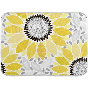 Sunflowers Dish Drying Mat for Kitchen, 16x18 Microfiber Mat Absorbent Reversible