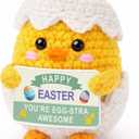 Easter Basket Stuffers for Teens Kids, Easter Gifts Crochet Spring Egg & Chick Plush, Jesus Christian Non Candy Egg Fillers Toy for Boys & Girls 8-12, 6-8, Tweens 10-12 Year Old