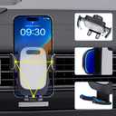 Car Phone Holder Vent, [Super Strong Clamping Force] Universal Phone Holders for Your Car, Universal Automobile Cradle Fit for iPhone Android and All Smartphones, Dark Black.