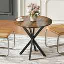 Vantic 31.5" Small Round Dining Table for 2-4, Round Kitchen Table for Small Spaces, Farmhouse Circle Dining Room Table for Kitchen and Living Room, Rustic Brown