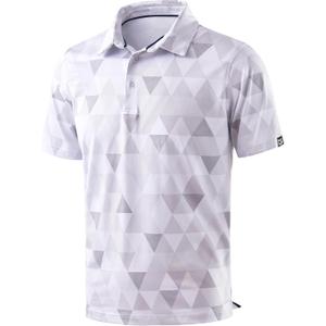 Men's Golf Shirt Short Sleeve Dry Fit Polo Moisture Wicking Print Collared Golf Shirts for Men Casual Lightweight (X-Large, Triangular_geometry)