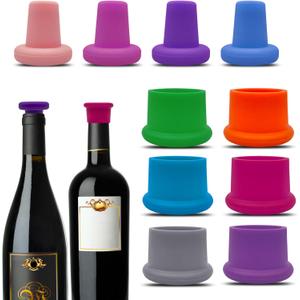 10 PCS Silicone Wine Stoppers, Reusable Beer Wine Corks, Sparkling Bottle Stopper, Wine Bottle CapsGlass Corks Beverages Beer Champagne Bottles for Corks to Keep Wine Storage Fresh Tools