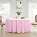 Round Tablecloth 120 Inch 2 Pack Pink Tablecloths Washable Decorative Linen Polyester Table Clothes Cover for Dining Table Banquets Buffet Parties and Wedding