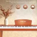 88 Key Digital Piano with Semi-Weighted Keys, Full Size Electric Keyboard for Beginners & Adults, Realistic Touch, Built-in Speakers, Sustain Pedal, Ideal for Home Practice & Learning, Brown