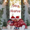 Merry Christmas Door Cover Decorations, Christmas Tree Snowman Golden Snowflakes Doorway Door Curtains Banners Backdrop Photography Decor for Winter Holiday Party Indoor Outdoor, 35 * 79 Inch