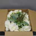 12 Bundles Peonies Artificial White Flowers Bouquet, Lifelike Silk Fake Peonies with Stems for Home Table Centerpieces, Wedding, Party & DIY Bridal Floral Arrangements (White)